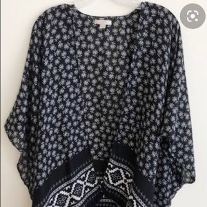 Loft Black and White Floral Kimino Size OS